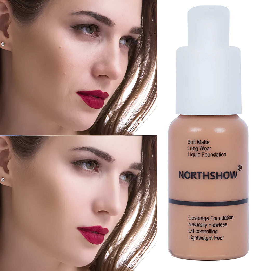 Oil control concealer foundation bottle with switch pump head in 6 shades