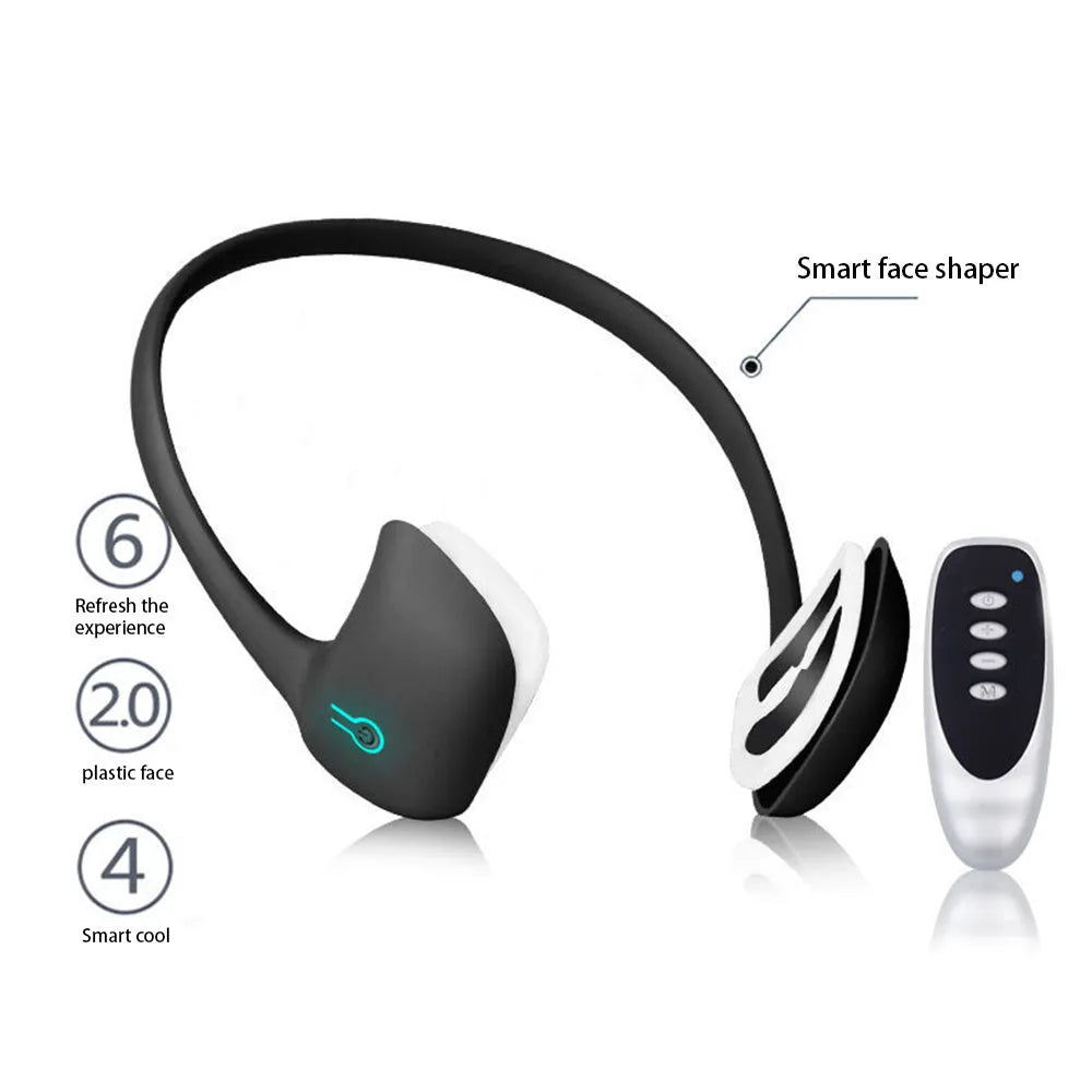 Micro current facial facelift device in Black and Pink, with compact size, for skin tightening and lifting massage