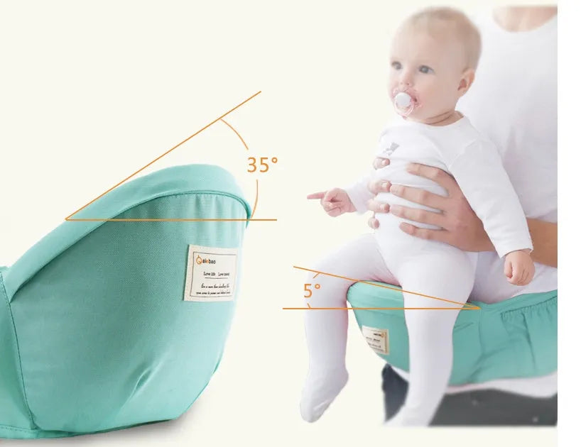 Printed oxford baby waist stool in light khaki, wine red, fresh orange and azure, 20kg load, 3-36 months