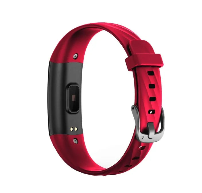 S5 smart bracelet in black with heart rate monitoring and step counter display