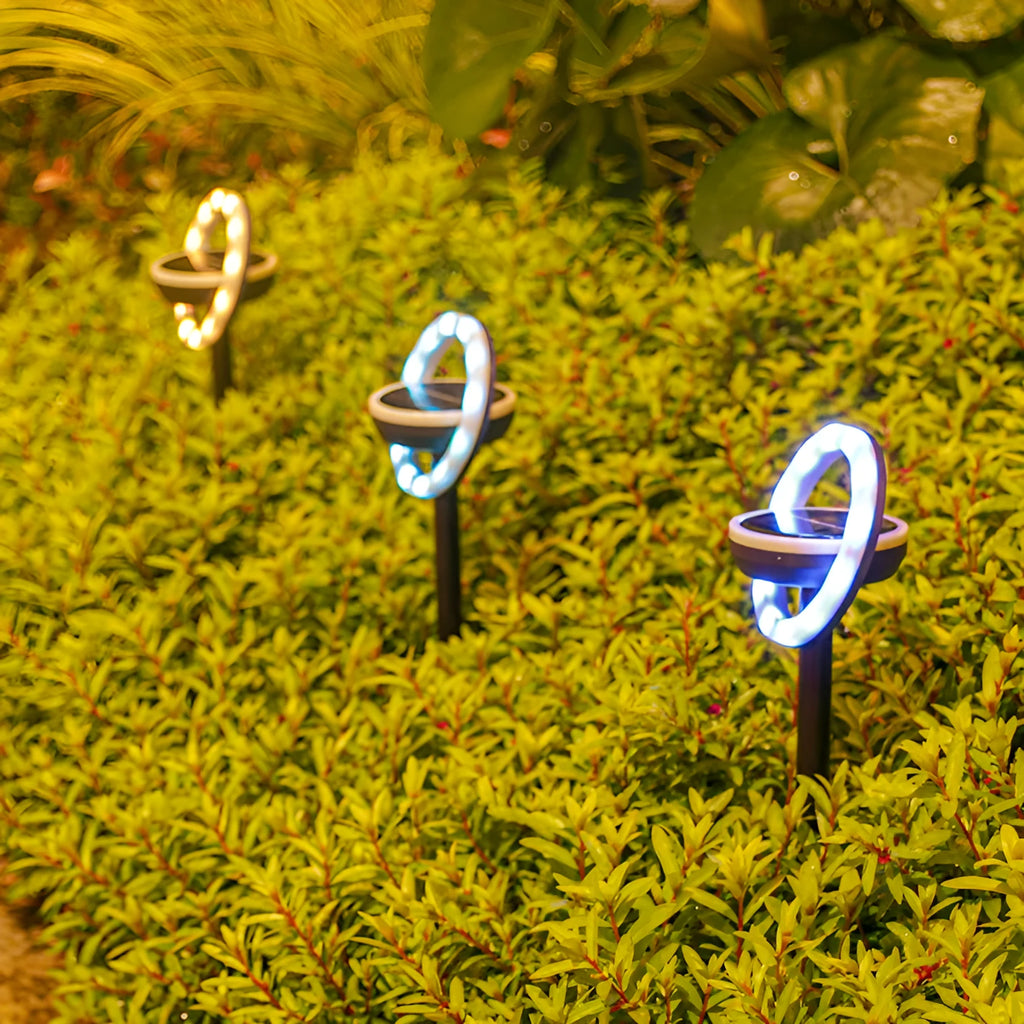 Solar lawn light outdoor courtyard, 12 LED rotating garden stake light, IP65, 103 x 103 x 340 mm