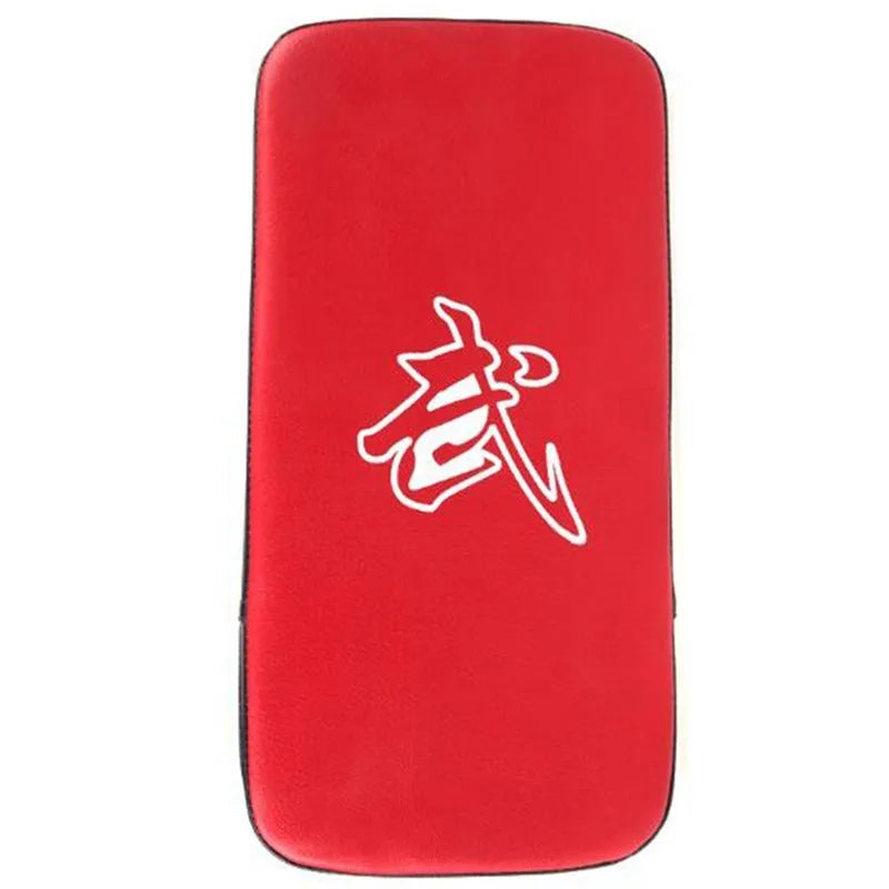 Thickened square foot boxing target in blue or red with vertical stripes for martial arts training