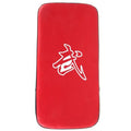 Thickened square foot boxing target in blue or red with vertical stripes for martial arts training