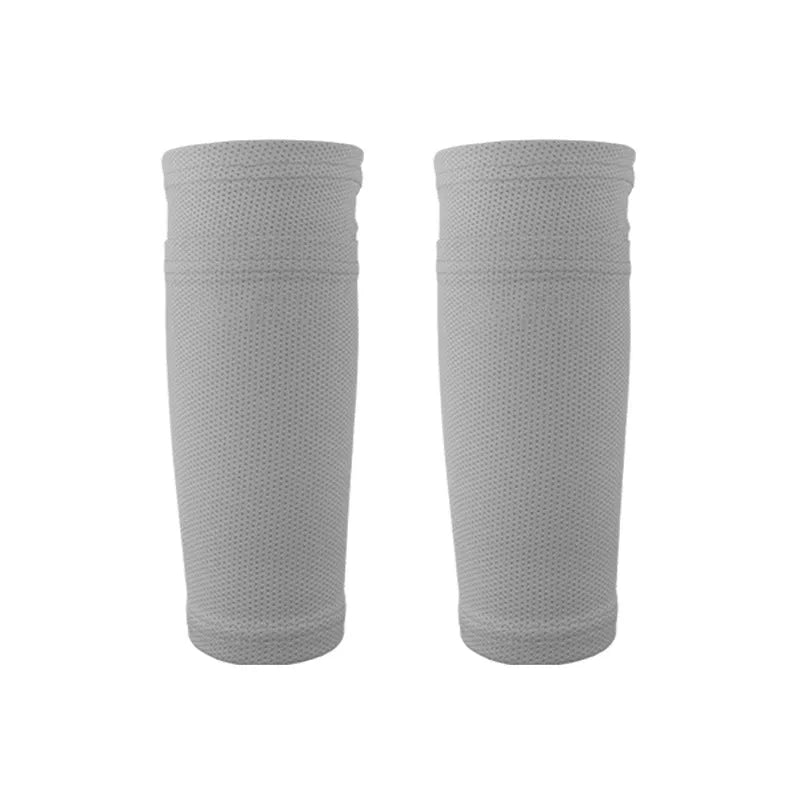 Nylon football leggings socks with pocket design, available in black, blue, green, grey, orange, white, sizes S M L.