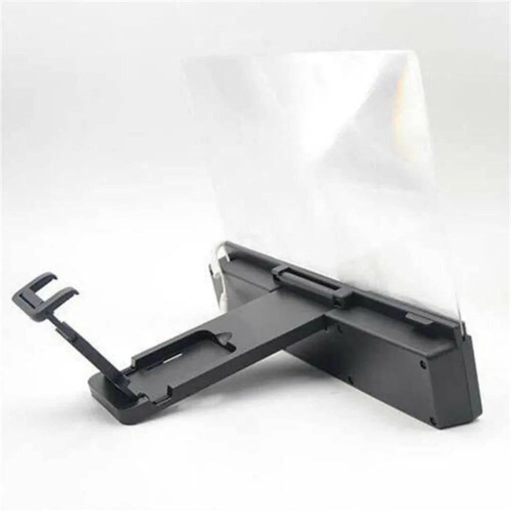 12-inch foldable mobile phone screen amplifier with speaker on a flexible gooseneck stand.