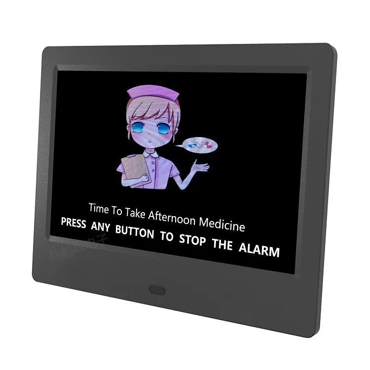 8 inch digital photo frame with 800×600 resolution showing images from SD card