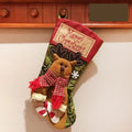 Christmas stocking with 3D appliqué snowman design, burlap fabric, and sturdy hanging loop