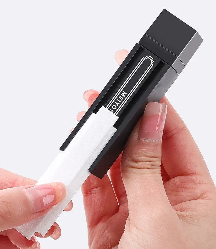 Pack of 40 disposable black mobile phone screen cleaner wipes for portable decontamination.