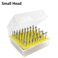 Alloy diamond grinding head set with elliptical cone shapes and 3mm shank for glass, jade, stone work