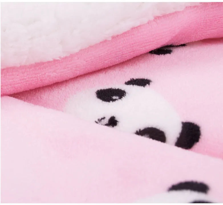 Four seasons universal mat in lamb cashmere and flannel, cute cartoon style, colours blue navy pink yellow, sizes L M S