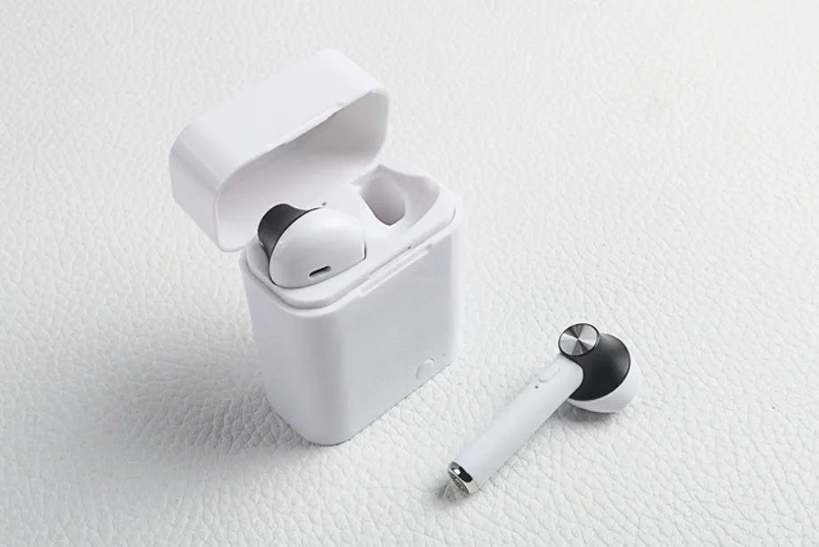 Sports Bluetooth wireless earbuds in black, gold, red, rose gold, or silver colour with 10-metre range and battery display