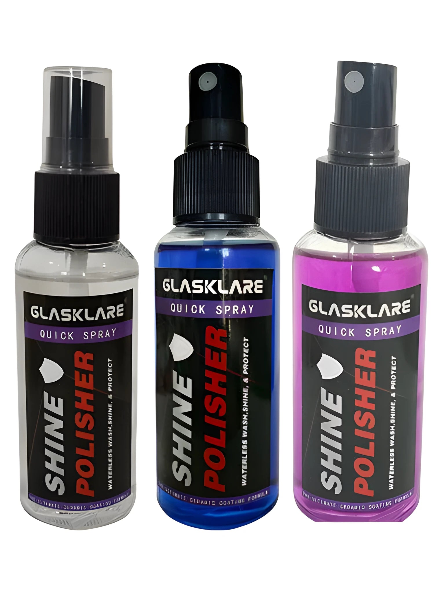 9H crystal car paint plating waterless wash product 50ml and 110ml bottles blue violet transparent