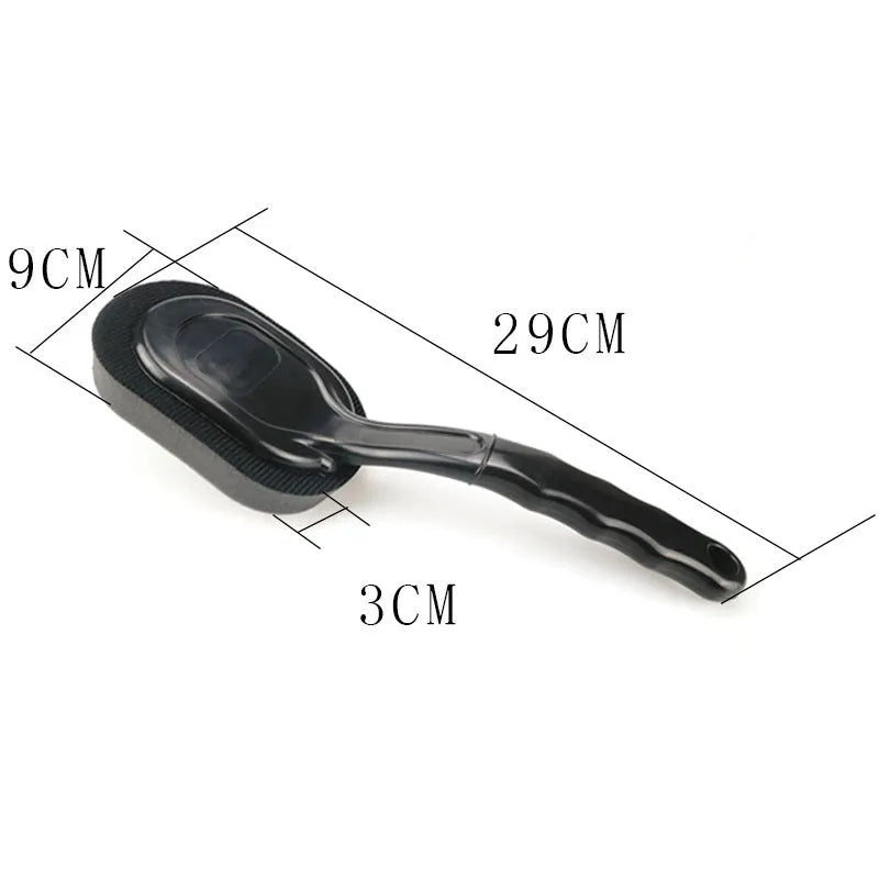 Car tyre waxing long handle sponge brush with polyester sponge head