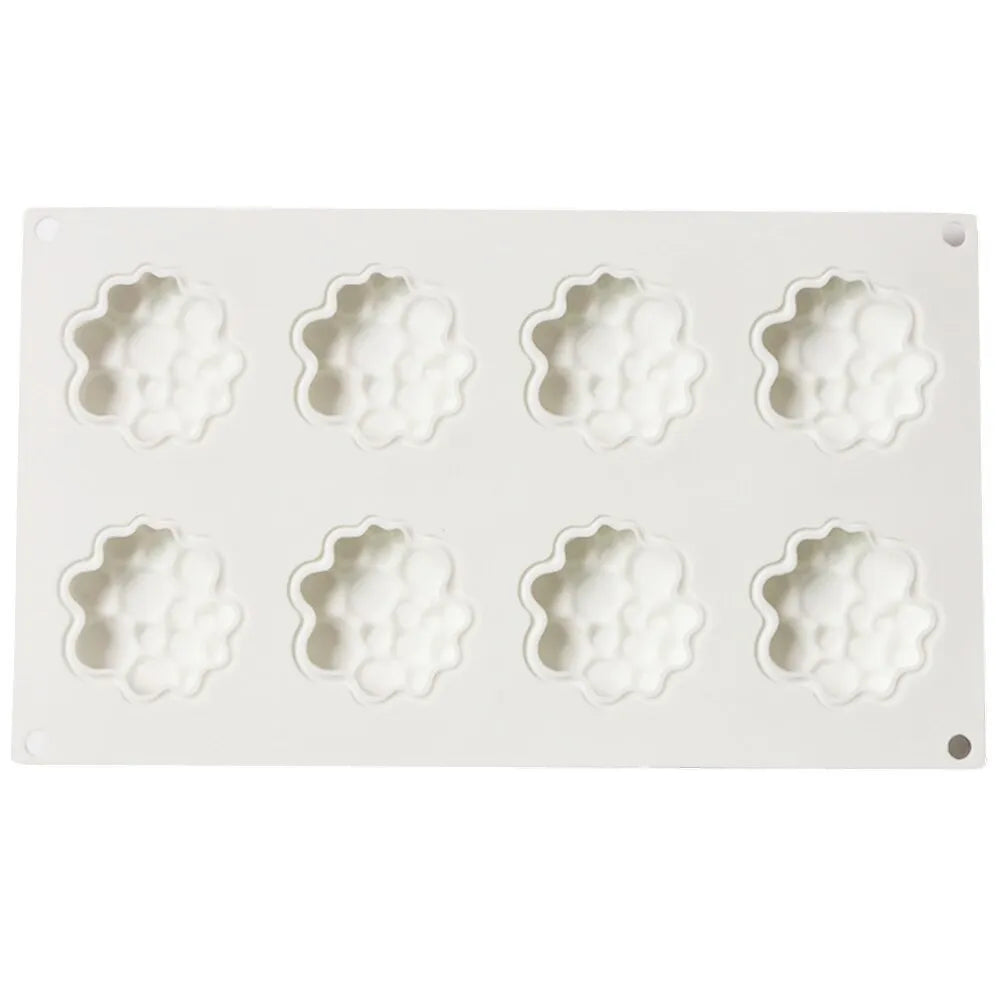 Round silicone cake mould with 8 bubble tower pattern for baking and dessert making