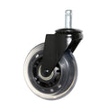 Benyu 2.5 inch black transparent furniture caster wheel with rubber tyre and metal stem