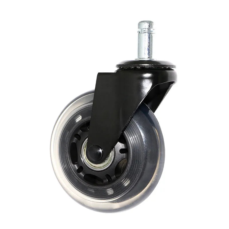 Benyu 2.5 inch black transparent furniture caster wheel with rubber tyre and metal stem