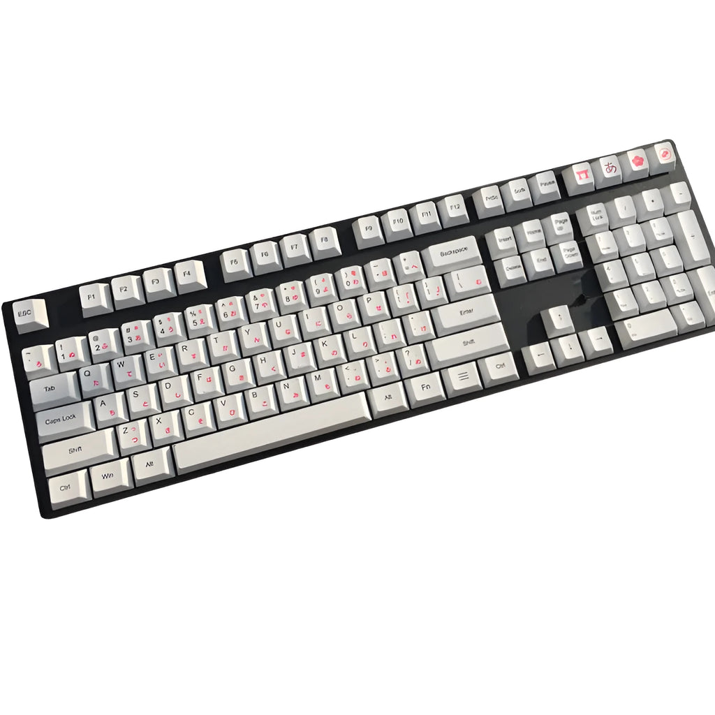 PBT sublimation keycaps showing Japanese, Russian and Korean characters for mechanical keyboards