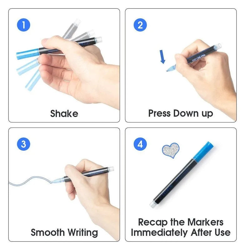 Colour double line highlighter pen with 8 colour refills in a PET box, measuring 13.2cm.