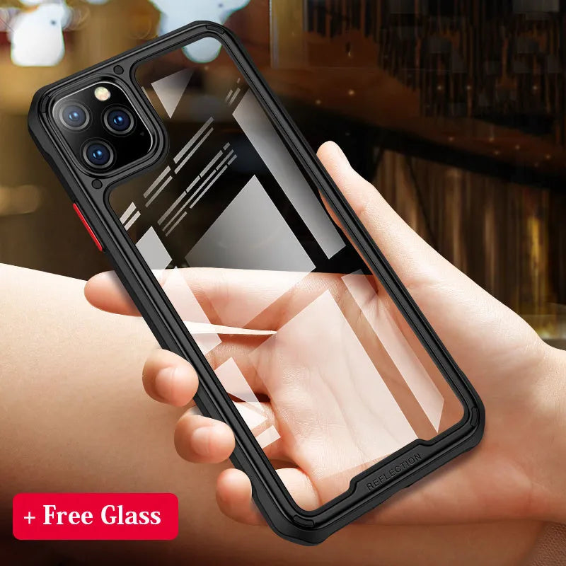 Transparent silicone mobile phone case for Apple iPhone 11 series in business style