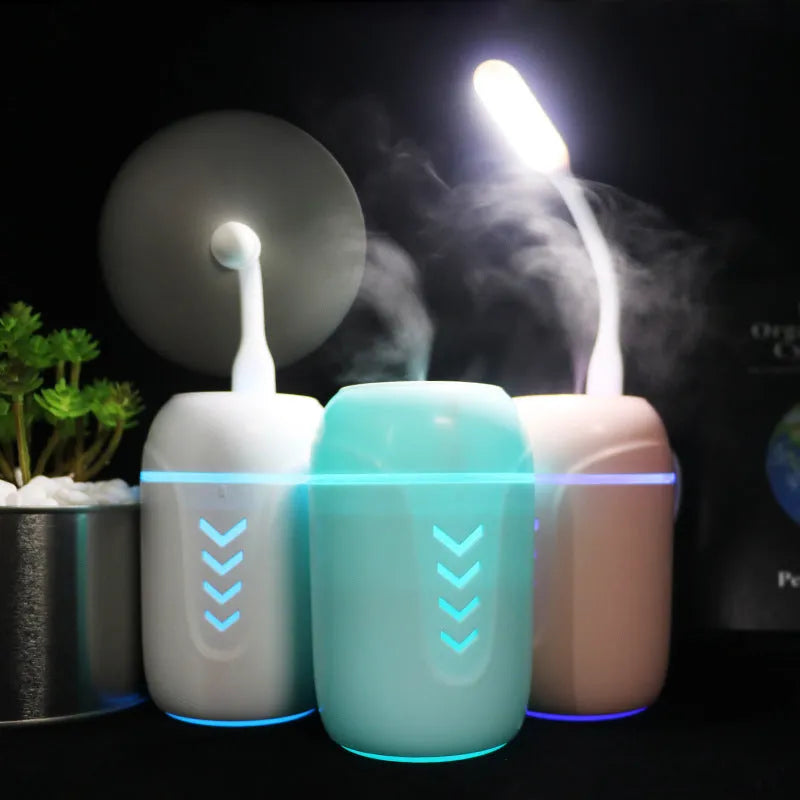 X3 portable car humidifier in columnar design with 200ml capacity tank