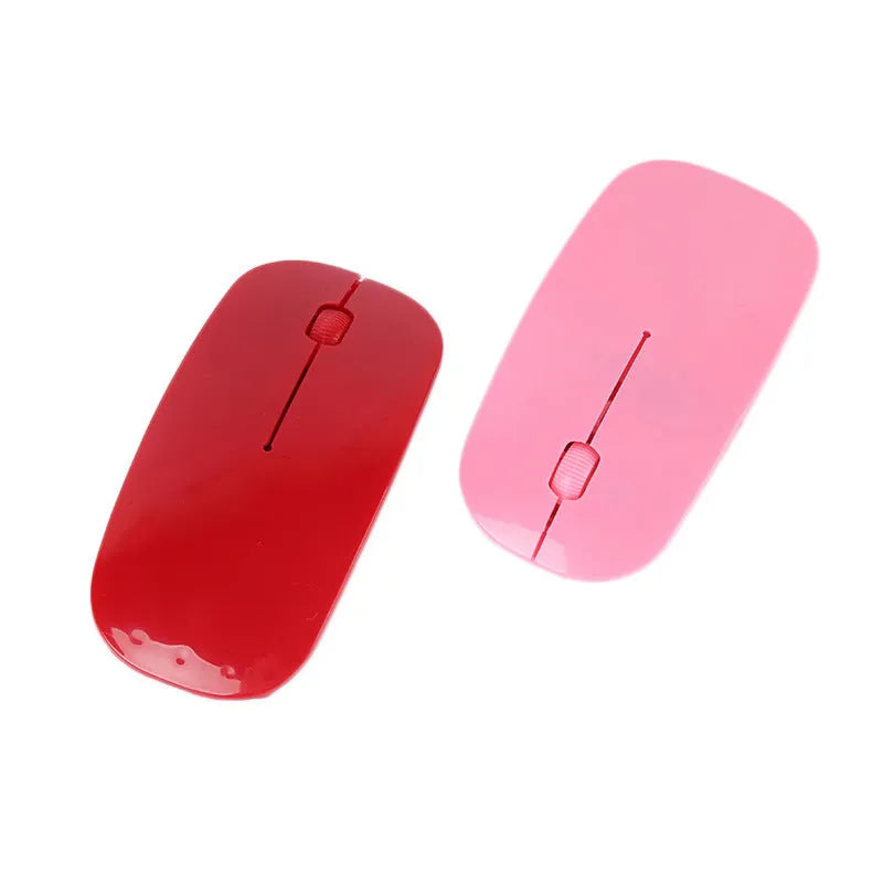 Wireless ultra-thin computer mouse in six colour options with USB receiver