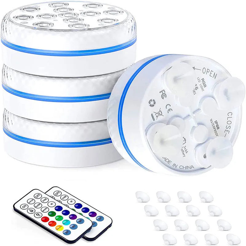 7cm diameter remote control colour changing diving light with IP68 waterproof rating for garden decoration