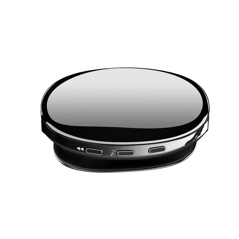 Blue Bluetooth MP4 music player with OLED screen showing track info, next to black and rose gold colour options.