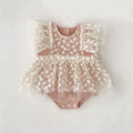 Baby girl matte pink mesh jumpsuit, cotton blend short sleeve no hood pullover romper, sizes 66cm to 100cm