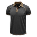 Men's short-sleeved lapel POLO bottoming shirt in polyester fibre, available in multiple colours including khaki and black