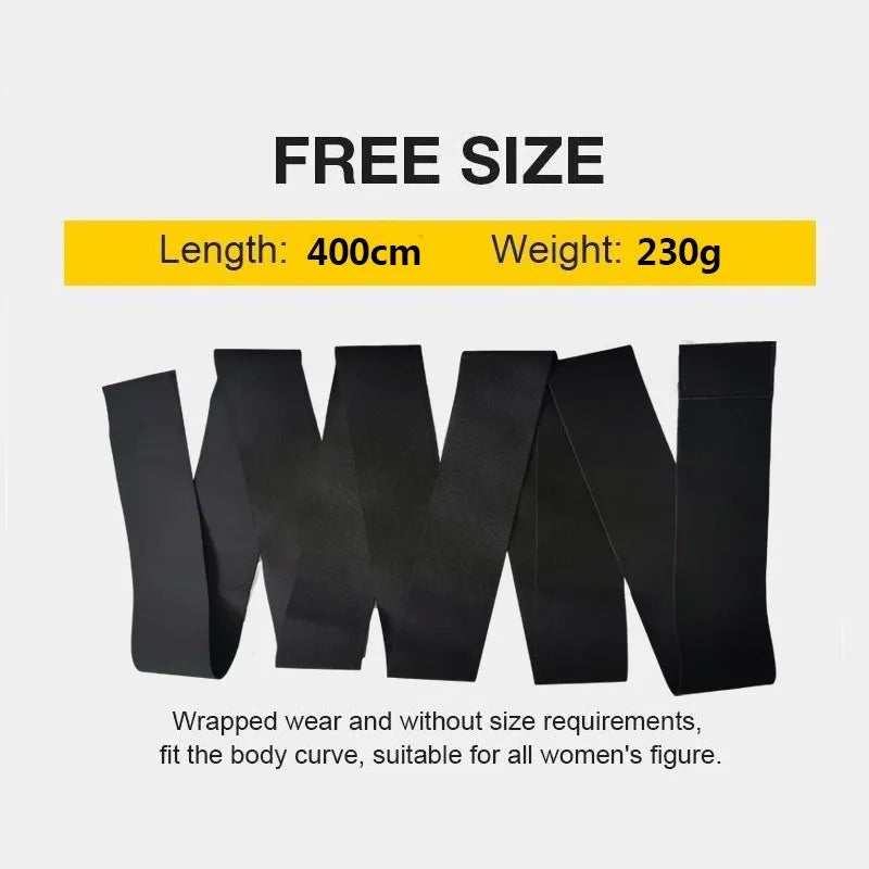 Women's free size waist trainer exercise belt shown in 10cm width with multiple length options.