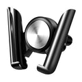 Universal car phone holder air vent mount in black and silver, fitting 4.5 to 6.2 inch mobile phones