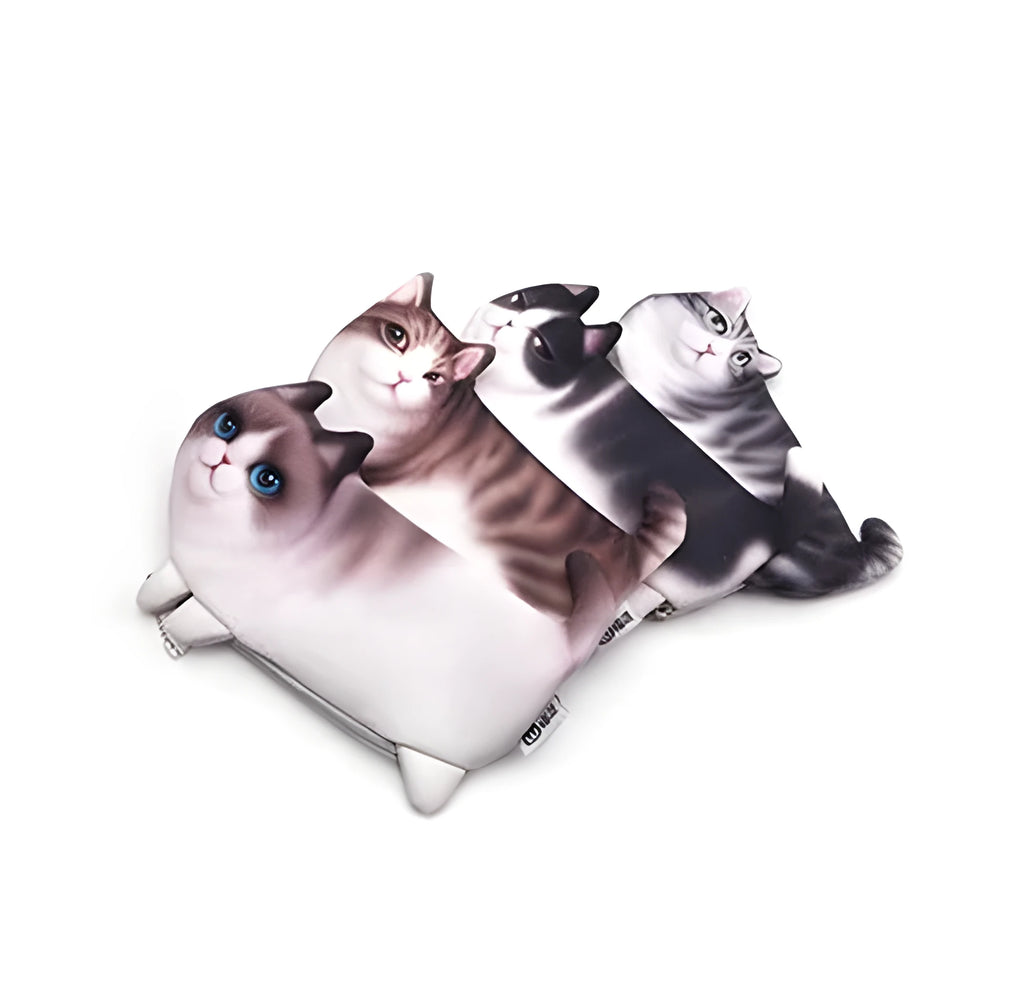 Cute cat design makeup case travel organiser cosmetic bag with 3D printing.