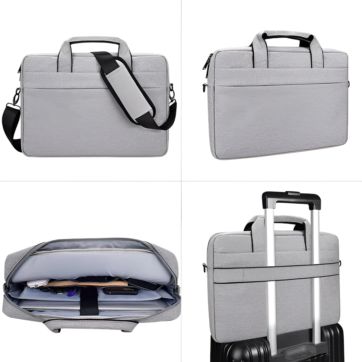 Oxford cloth laptop shoulder bag in matte finish with zipper closure, available in multiple colours and sizes