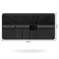 Large capacity car storage box in Oxford cloth with mesh pockets, hanging design, 105x51x9cm, black colour