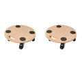 Two wooden platform trolleys with natural wood colour and non-slip surfaces