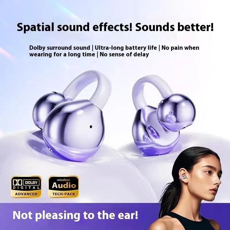 AI Smart Translation M91 clip-on wireless Bluetooth headset in dark gray on a white background