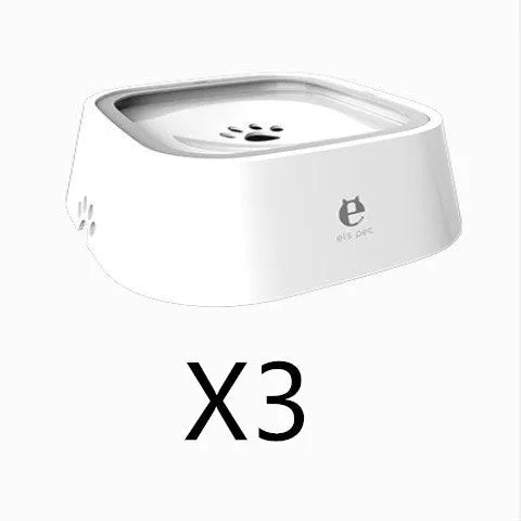 1.5L grey pet water bowl with floating plate, ABS and PP construction, anti-overflow design