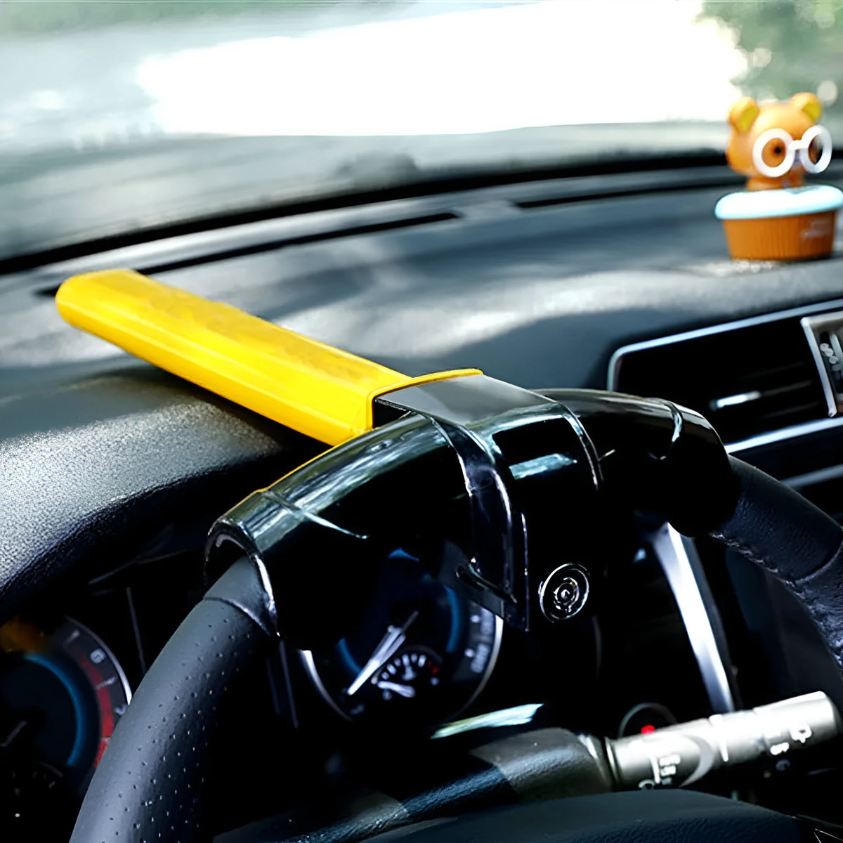 Yellow alloy one-piece steering wheel T lock for vehicle anti-theft security