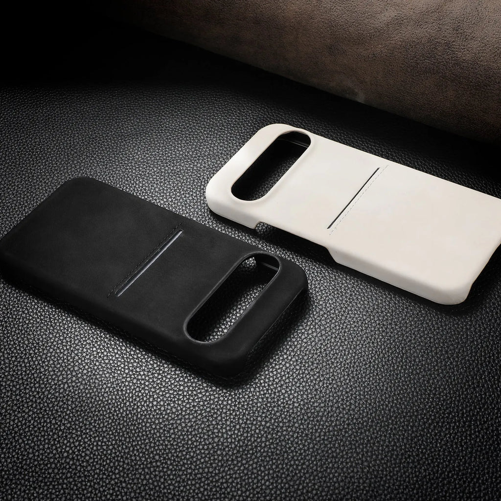 Business Skin vintage sheepskin card hard case for Google Pixel 8 Pro, black, frosted finish with card slot