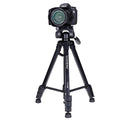 Yunteng 668 black magnesium alloy tripod with 3D damping pan tilt, 150cm height, and tripod bag