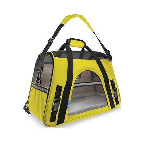 Breathable portable pet strap handbag in 600D oxford cloth with nylon mesh and lamb cashmere, for small dogs and cats