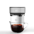 White smart coffee maker with ABS host, SUS304 filter, and Tritan water tank and filter cup holder