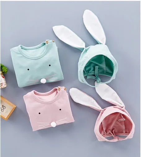 Newborn baby cotton bodysuit in green with thin fabric construction size 66cm