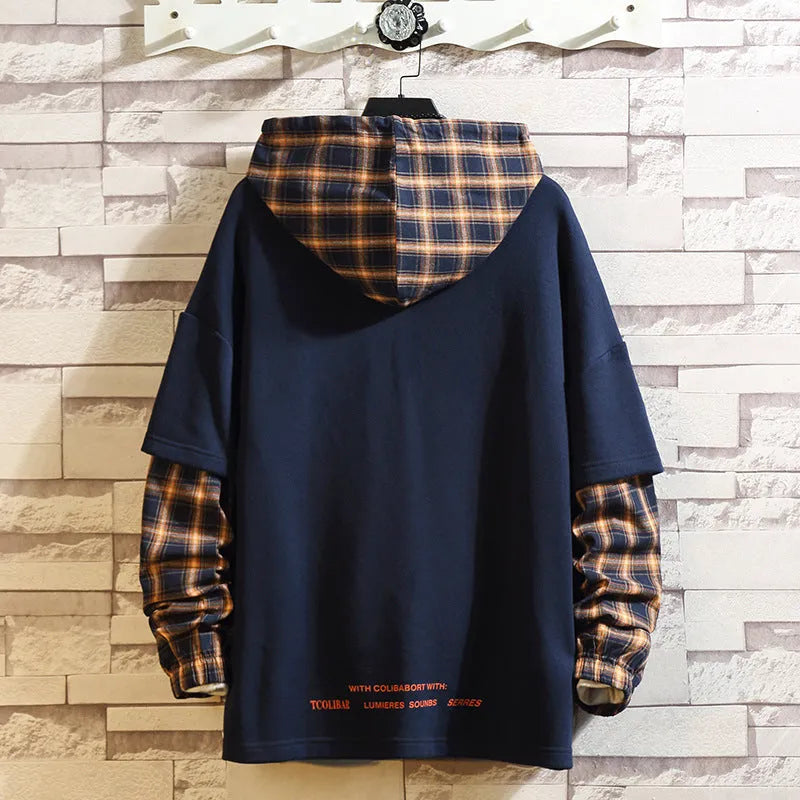 Youth fashion hoodie in coffee colour with round neck and long sleeves