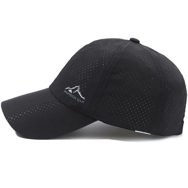 Korean-style adjustable baseball cap in polyester for summer sun protection, shown in army green colour.