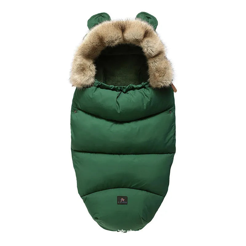 Dismountable baby stroller sleeping bag in a silkworm cocoon style for ages 1-3.