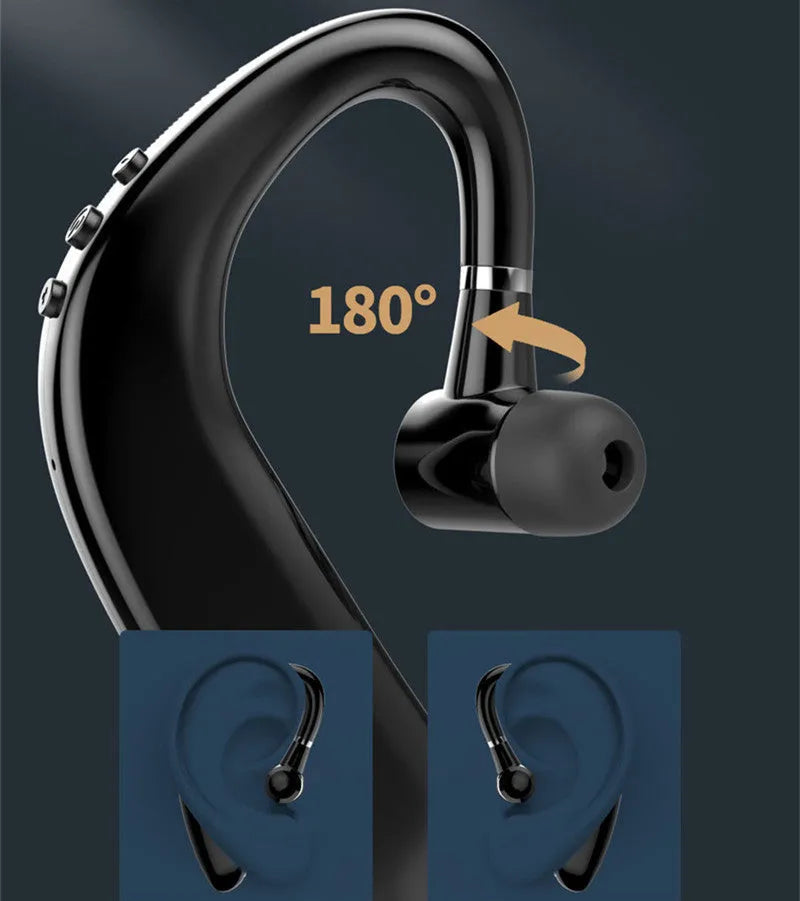 Black or blue unilateral wireless Bluetooth in-ear headset with single earpiece design