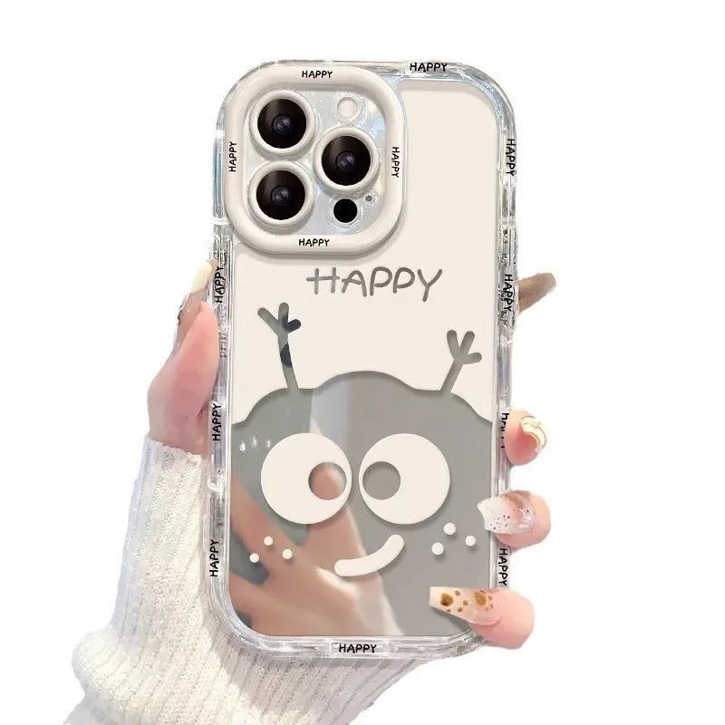 Creative white coal ball design silicone phone case for iPhone shockproof protection