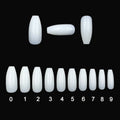 500 transparent natural ABS false nails in 10 sizes, clear and natural colour options, 50 pieces per bag