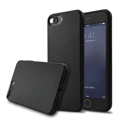 Black carbon fiber TPU phone case for iPhone XR XS Max 11 12 Pro Max 7 8 Plus